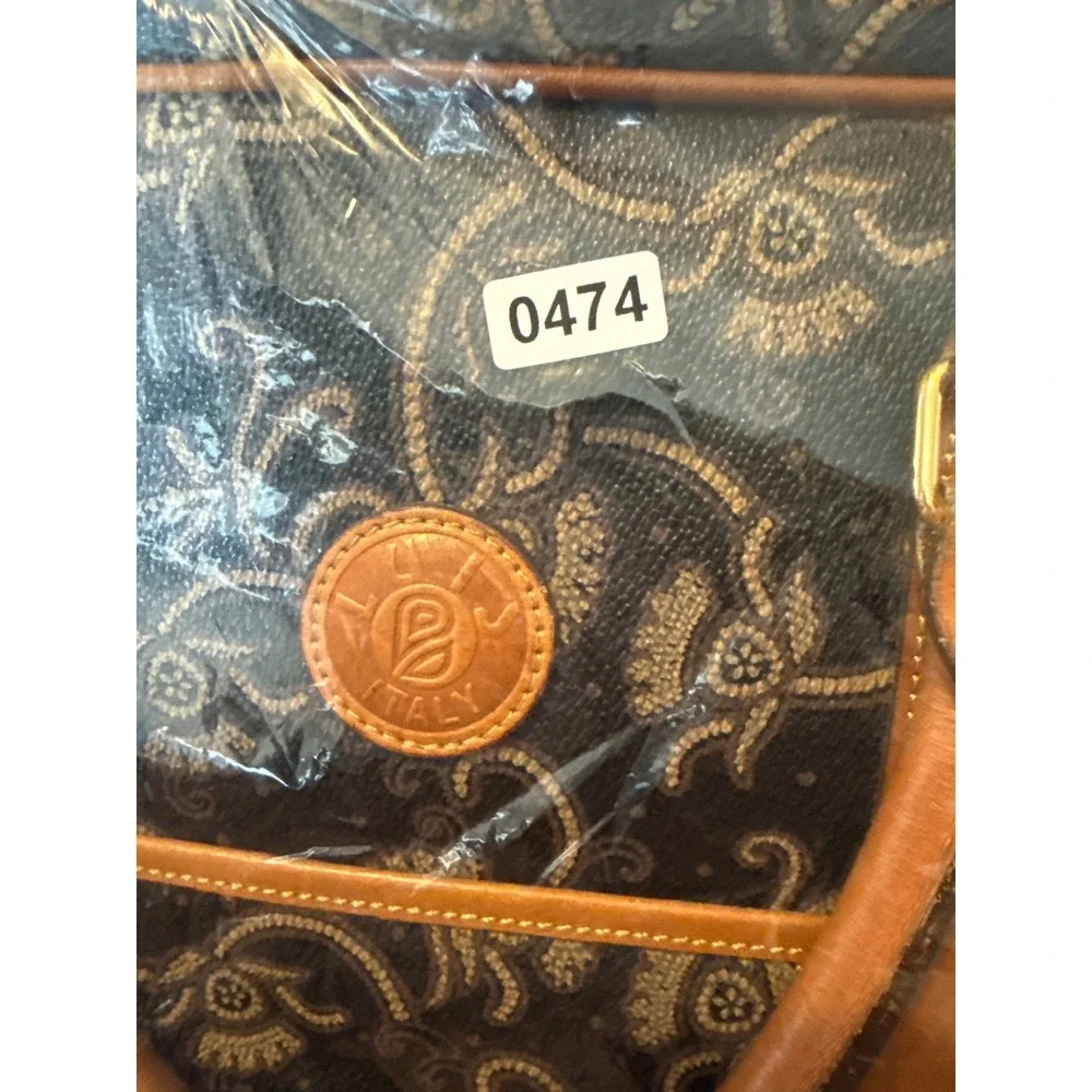 Luij Italy Tote Large Black Brown Excellent Vintage Paisley Laptop Bag